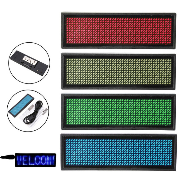 Mini Led Digital Programmable Rechargeable Scrolling Display Board Name 