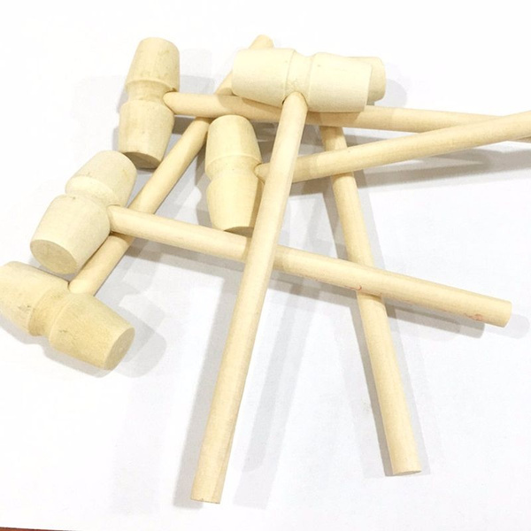 20Pcs UNFINISHED MINI NATURAL WOOD MALLETS WOODEN HAMMERS FOR CARVING STAMPING 