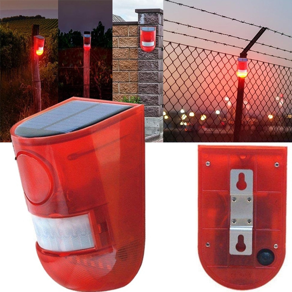 Solar Powered PIR Motion Sensor Infrared Security Light Alarm Fence ...