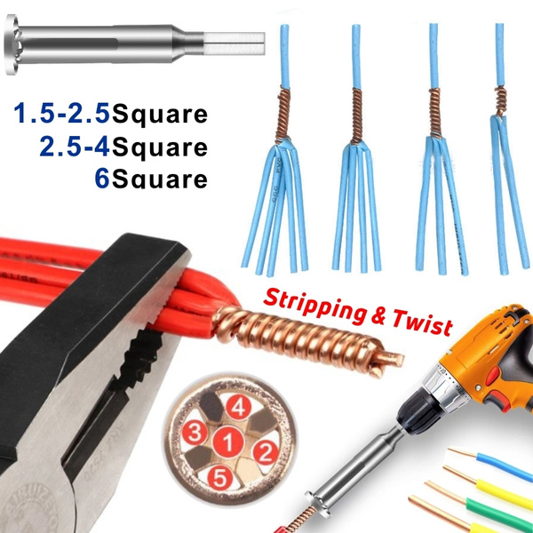 A 2.5 square ZOOMY Wire Twisting Tool Cable Connector Wire Stripper Twister For Power Drill Drivers 