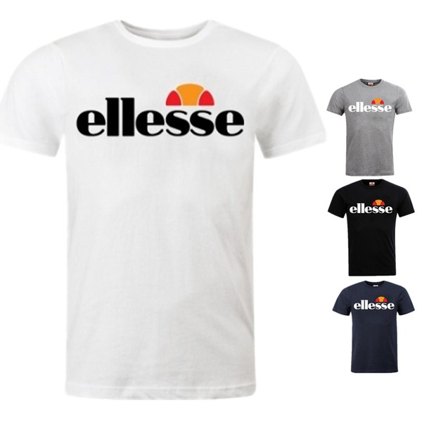applaus Onbelangrijk Hoopvol Men's Fashion Short Sleeve Personality Ellesse Logo Print T Shirt Men's  Round Neck Plus Size T Shirt | Wish