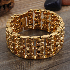 Stainless Steel, Chain bracelet, gold, Bracelet