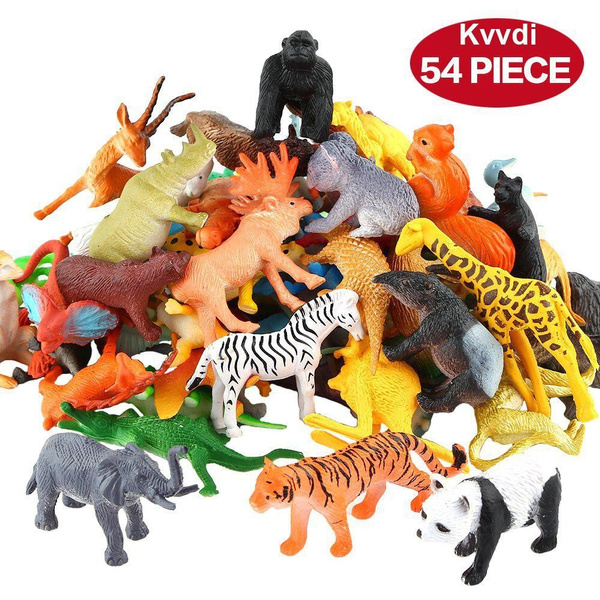 54 Pcs Mini Jungle Animal Toys Set, Realistic Wild Plastic Animals Learning  Toys | Wish