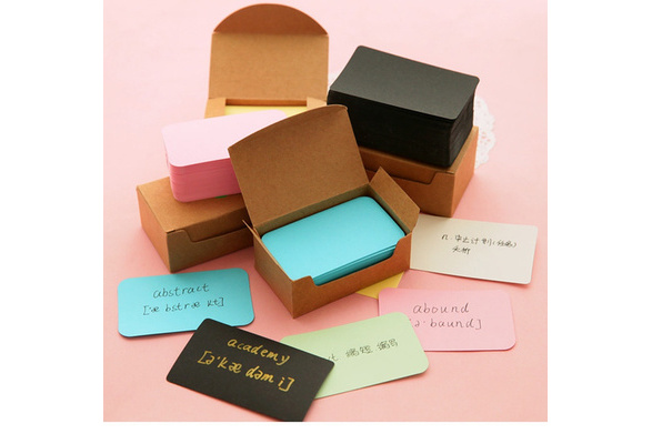 Vintage Boxed Bookmark Business Card Blank Word Cards Kraft Paper Message Note 