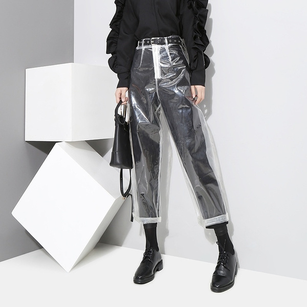 Women Sheer Harem Pants See Through 