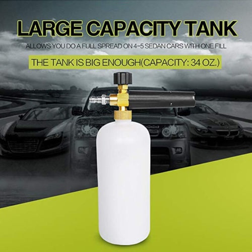 1/4 Snow Foam Washer Gun Car Wash Soap Lance Cannon Spray Pressure Jet  Bottle