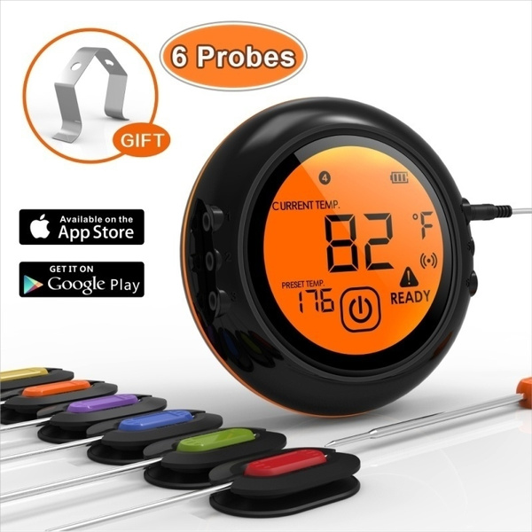 Meat Thermometer Wireless Grilling BBQ Smoker Kitchen Cooking iOS / Android