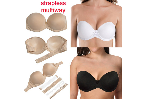 Strapless Transparent Invisible Multiway Clear Back Straps Bra Push up  Underwear