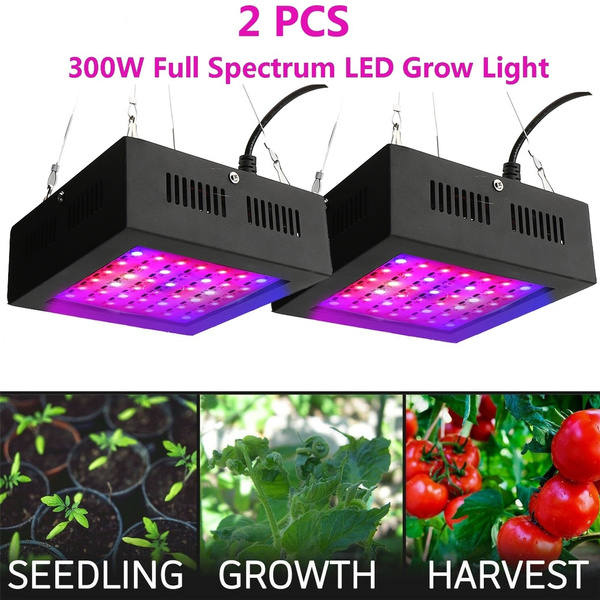 2 Packs 4250 Lumens Plant Light 300W LED Full Spectrum Plant Growth ...