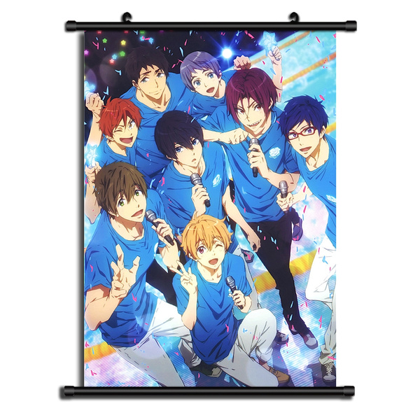 Iwatobi Swim club HD Print Anime Wall Poster Scroll Room Decor Free 