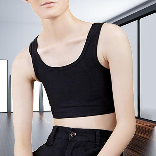 Women's Les Lesbian Tomboy Slim Fit Short Vest Chest Binder Tops