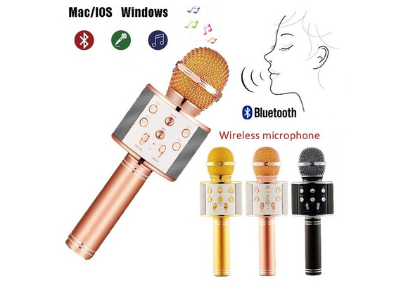 Bluetooth Wireless Microphone WS 858 Handheld Karaoke Mic USB KTV Player Bluetooth Speaker Record Music Microphones WS858