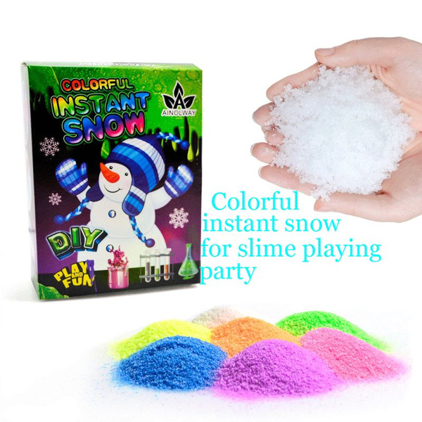 Colorful Artificial Snow Slime Funny Magic Toy Instant Snow Fluffy  Snowflake Absorbant Navidad Christmas Decorations Kids Gift