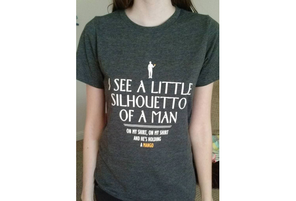 i see a little silhouetto of a man t shirt