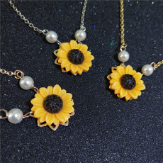 Chain Necklace, Jewelry, Sunflowers, Elegant