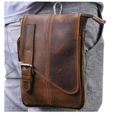 genuine leather bag., leather, Waist, Satchel