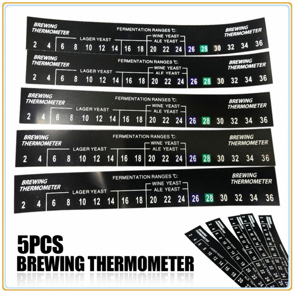 5Pcs Adhesive LCD Thermometer for Homebrew Beer Thermometer Strip Sticker Part 
