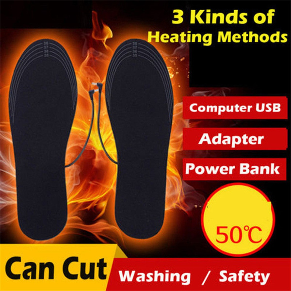 USB Electric Heated Shoe Insole Warm Sock Feet Heater Foot Winter Warmer Pad New 
