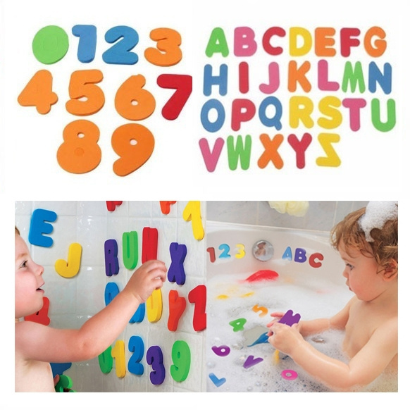 36pcs Baby Kids Children Foam Letters Numbers Floating Bathroom Bath tub Toys 