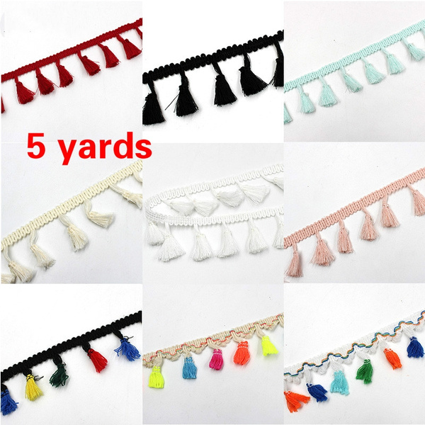 Colorful tassels for crafts with lacing