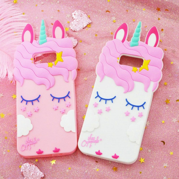 3D Cartoon Pink Unicorn Silicone Case for iPhone 5 5S 6 6S 7 8 Plus X