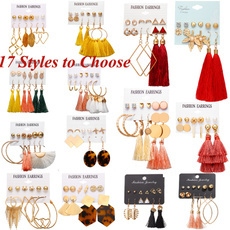 earrings studs, longtasselearring, Tassels, Fashion