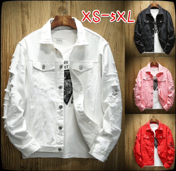 Black White Jean Jacket Mens  White Colour Denim Jacket Mens - Spring  Autumn New - Aliexpress