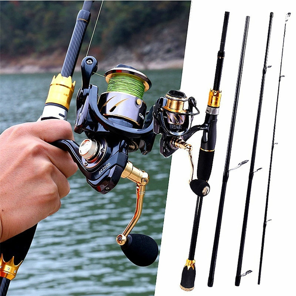 Spinning Fishing Rod Combo- Portable Fishing Rod with 13+1 BB Spinning  Fishing Reel