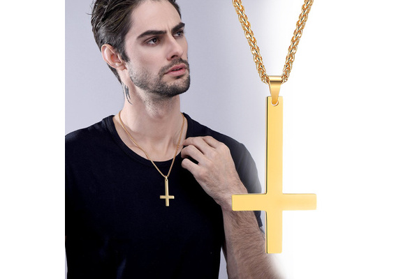 gold upside down cross