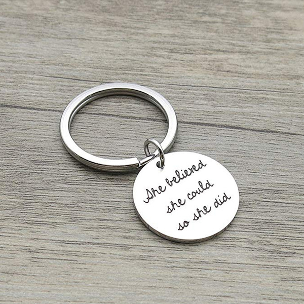 Never give up Keychain, Inspirational Keychain, Custom Keychain, Custom Key  Ring, Motivational Keychain, Keychain for Women, Inspirational Gift