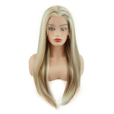 straightlong24inchwig, Synthetic Lace Front Wigs, Lace, lights