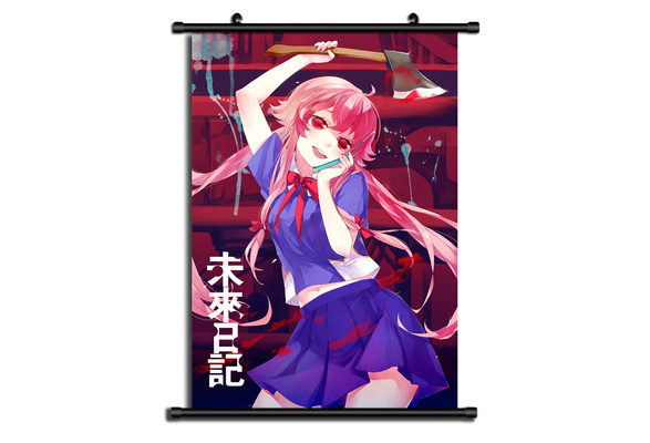 Future Diary Mirai Nikki Gasai Yuno HD Print Anime Wall Poster Scroll Room Decor