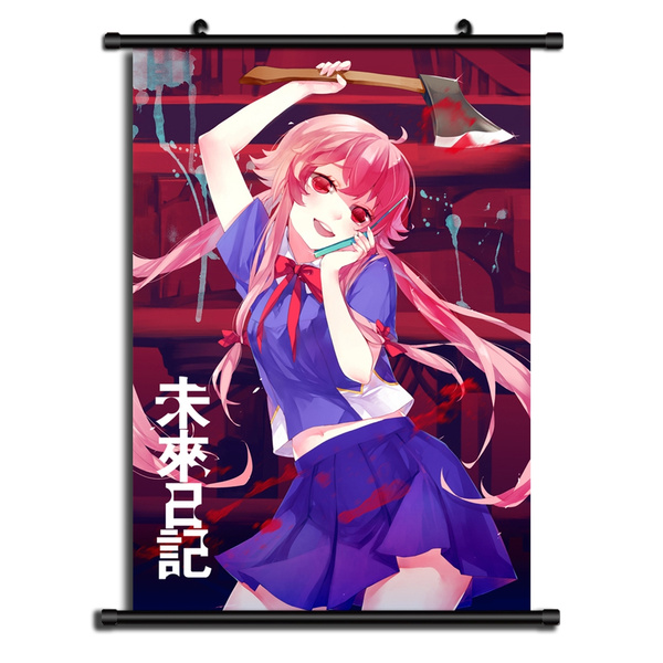 Future Diary Mirai Nikki Gasai Yuno HD Print Anime Wall Poster Scroll Room Decor
