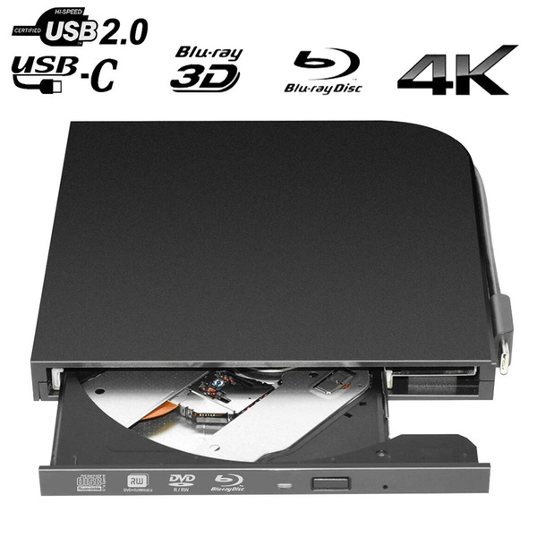 External Blu-ray DVD Drive Portable USB + Type-C USB-C 4K Blu Ray CD / DVD  Burner 3D Blu-ray Player BD-ROM for PC Computer Netbook Desktop | Wish
