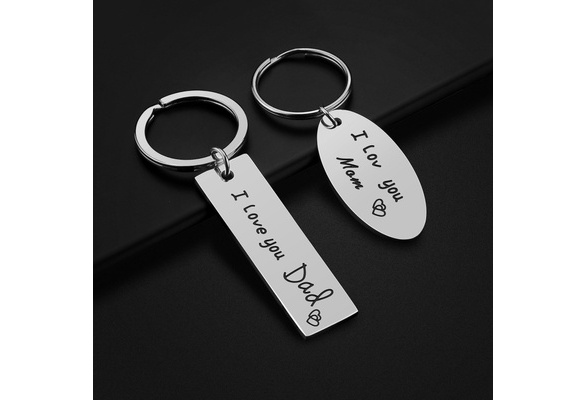 I love mom hot sale and dad keychain