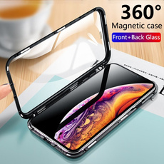 New Front+Back Glass Magnetic Absorption Metal 360 Protective Case Cover For IPhone X/Xs / Xs Max/ XR / 6 6s 7 8 /Plus