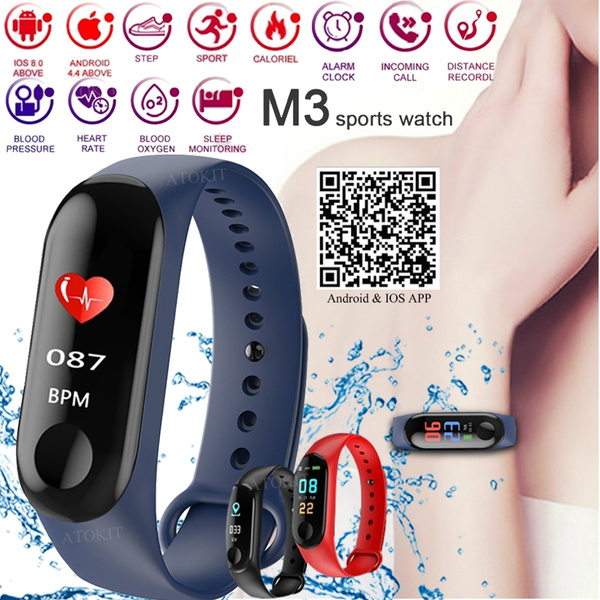 M3 Smart Bracelet Smart Watch Heart Rate Monitor Fitness Tracker with Watch  Band