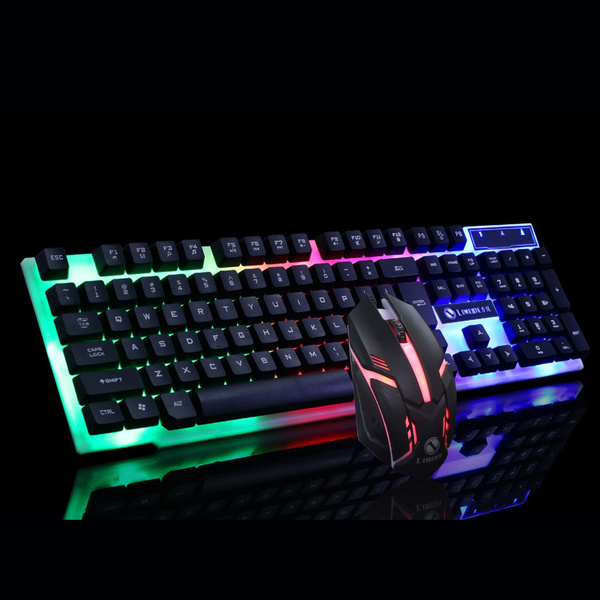 glowing up keyboard and mouse