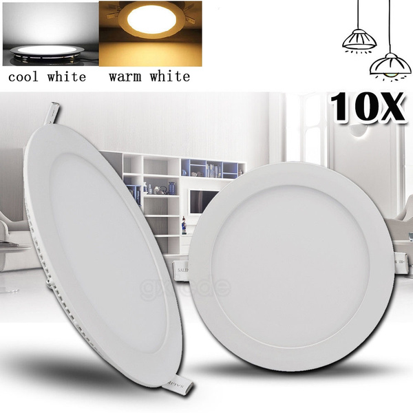 10X 15W Round LED Recessed Panel Down Light Bulb Warm White Lamp Ceiling Fixture 