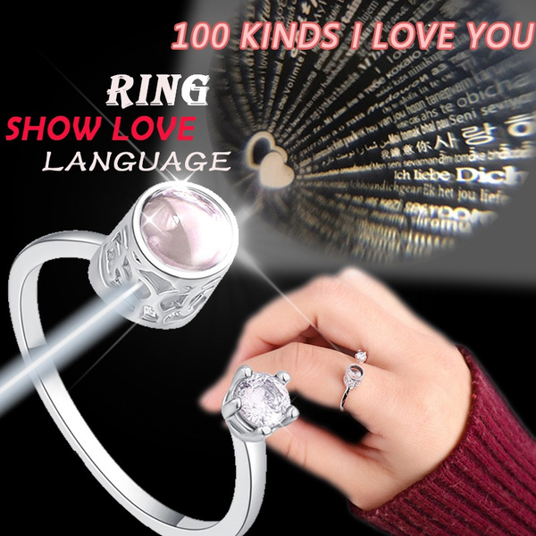 TANISHKA CREATIONS 'I Love You ' in 100 Languages Projection Ring - Rose  Gold Colour Metal Crystal Ring Price in India - Buy TANISHKA CREATIONS 'I  Love You ' in 100 Languages
