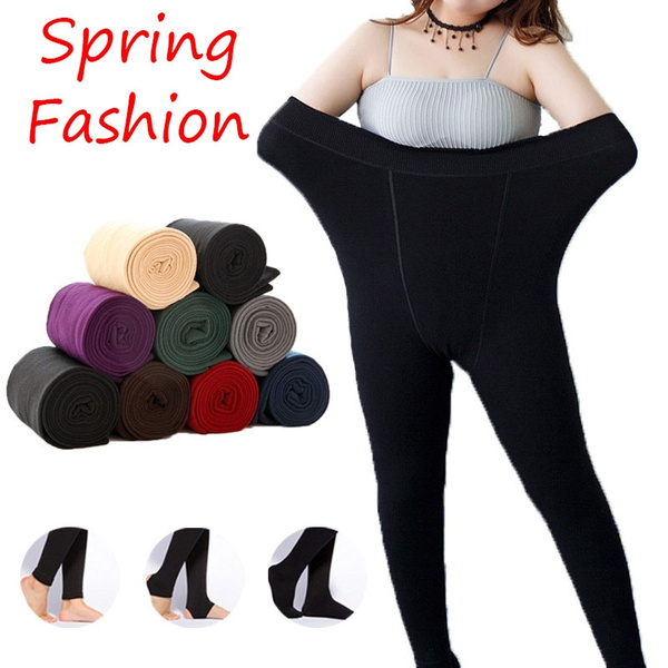 XS-XL Fashion 9 Colors Brushed Stretch Fleece Lined Thick Tights