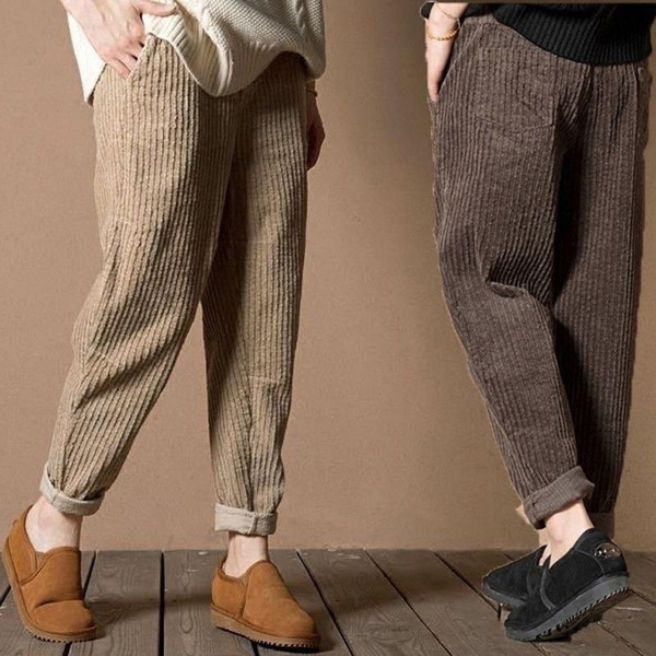 plus size corduroy trousers