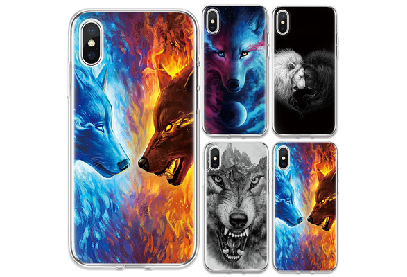 Cool Wolf Luxury Soft Silicone Phone Case for IPhone XS Max XR X 8 7 6 6S Plus 5 5S SE Coque Animal Cases for Samsung Galaxy S8 A6 A8 Plus A9 A7 2018