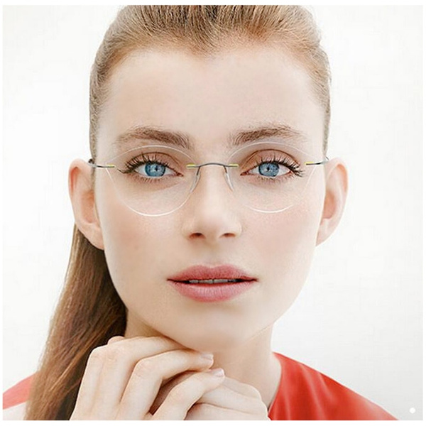 Rimless Glasses Frame Women Titanium Ultralight Eyeglasses Prescription  Frameless Cat Eye Screwless Eyewear Myopia Frames Wish