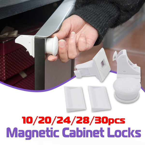 10-30 PCS Magnetic Cabinet Drawer Schrankschloss Kids Safety Proof Kit 