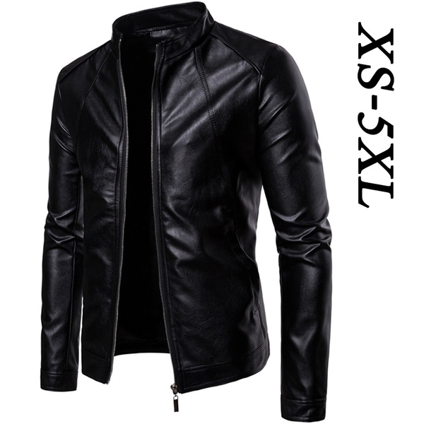 Men's Autumn and Winter Motorcycle Wash PU Leather Jacket Cool Stand Windproof Coat Men's Business Casual Zipper Outwear Ropa De Hombre | Wish