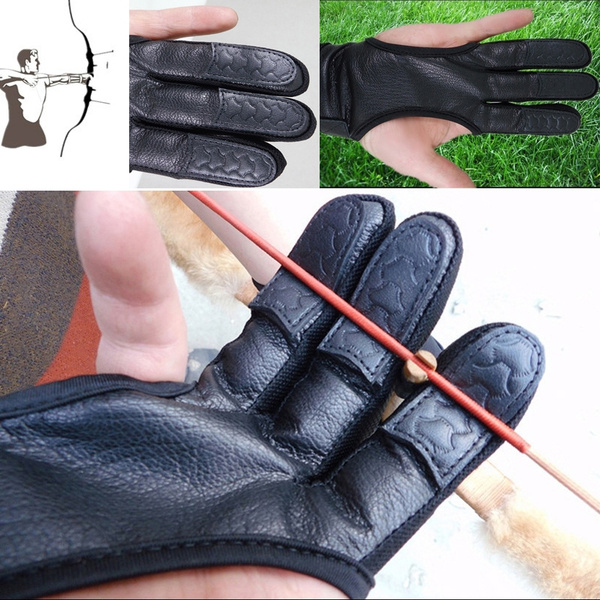 New 3 Finger Guard Shoot Gloves Arrow Bow Shooting Recurve Finger Protector Ec Archery Gloves Protective Gear Sporting Goods