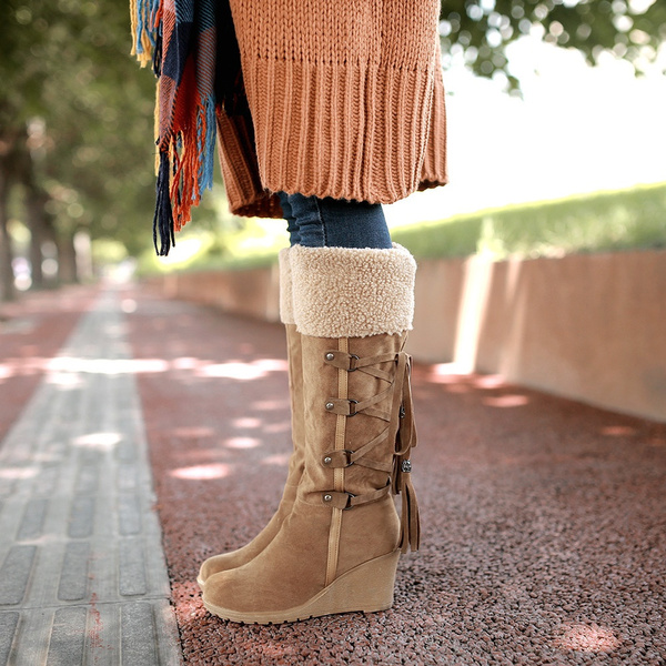 nieve altas hasta la rodilla para mujer botas largas de invierno