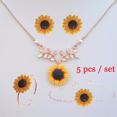 goldplated, leaf, Jewelry, sunflowerbracelet
