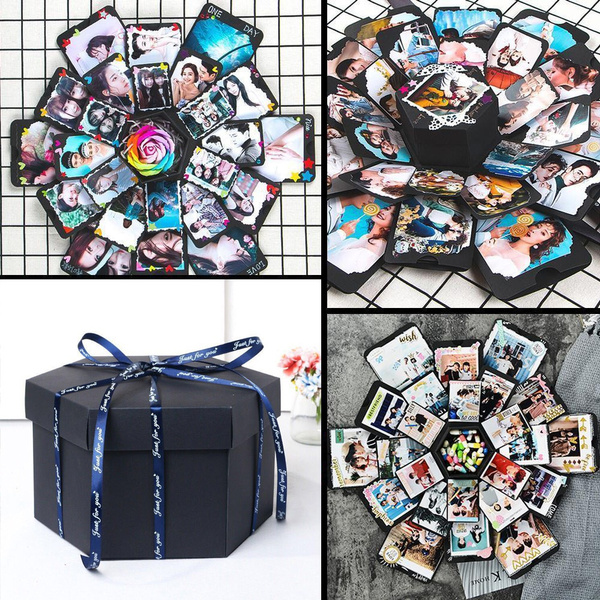 Hexagon DIY Birthday Gift Surprise Explosion Box Photo Album Memory ...